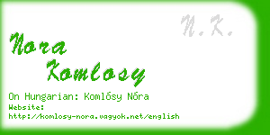 nora komlosy business card